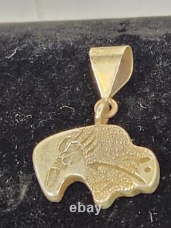 Vintage Native American Navajo Reversible Bison Pendant