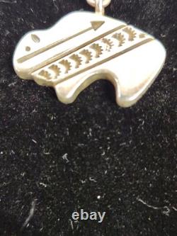Vintage Native American Navajo Reversible Bison Pendant