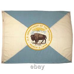 Vintage USA Department of the Interior Flag Buffalo Bison Sewn Cloth American