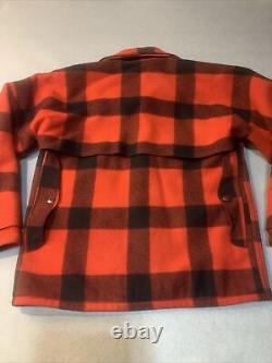 Vintage Woolrich Buffalo Plaid Mackinaw WOOL Thick Hunting Jacket Coat 44