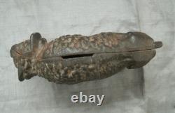 Vtg Buffalo Bison Still Penny Coin Cast Iron Bank Screw 8x5 Original Patina