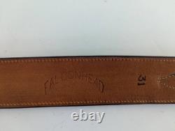 Vtg Falconhead Blue Bison Belt Renalde Sterling Silver Buckle Set Sz 31 1.25 W
