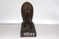 Vtg Handcarved 1980 Bison/Buffalo Wooden Statue 14 oz artist T O Miller, OH