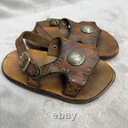 Vtg Native American Indian Artisan Leather 1936 US Buffalo Nickel Bison Handmade