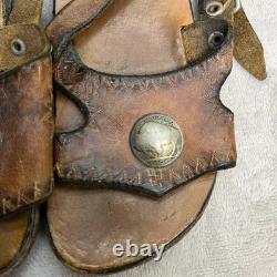 Vtg Native American Indian Artisan Leather 1936 US Buffalo Nickel Bison Handmade
