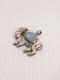 Vtg Sterling Silver Buffalo Bison Opal Stone Pendant Hank Ortega Signed