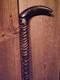 WALKING CANE Gemsbok/Oryx horn BISON HORN HANDLE brass & rubber slip-on tip USA