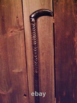 WALKING CANE Gemsbok/Oryx horn BISON HORN HANDLE brass & rubber slip-on tip USA
