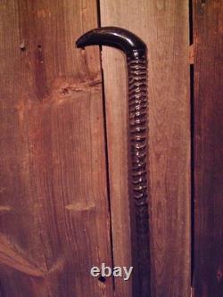 WALKING CANE Gemsbok/Oryx horn BISON HORN HANDLE brass & rubber slip-on tip USA