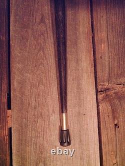WALKING CANE Gemsbok/Oryx horn BISON HORN HANDLE brass & rubber slip-on tip USA