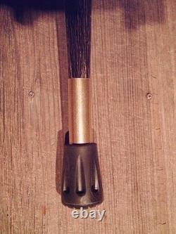 WALKING CANE Gemsbok/Oryx horn BISON HORN HANDLE brass & rubber slip-on tip USA
