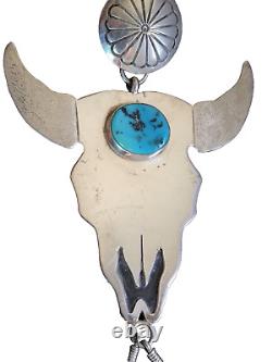 WILL VANDEVER Sterling Silver Turquoise Buffalo Bison with Necklace