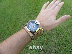 Watch Gold color genuine Alligator Crocodile Bison leather 7.5 inch wrist size