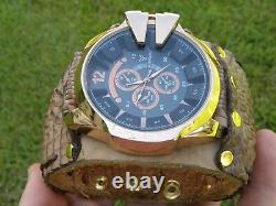 Watch Gold color genuine Alligator Crocodile Bison leather 7.5 inch wrist size