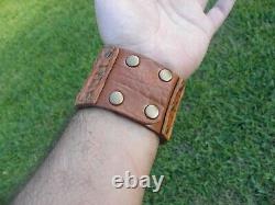 Watch Gold color genuine Alligator Crocodile Bison leather 7 inch wrist size