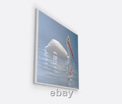 White Pelican 30 x 40 Framed Canvas Embellished Art Print By Edward Suthoff