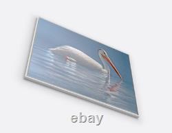 White Pelican 30 x 40 Framed Canvas Embellished Art Print By Edward Suthoff