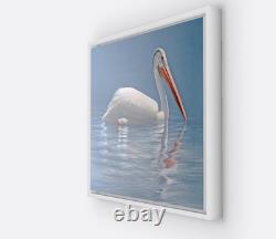 White Pelican 30 x 40 Framed Canvas Embellished Art Print By Edward Suthoff