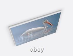 White Pelican 30 x 40 Framed Canvas Embellished Art Print By Edward Suthoff