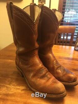 White's Boots Rancher Genuine Brown Bison Leather Hathorn Line Cowboy Work 10.5