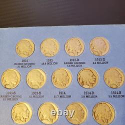 Whitman Buffalo Nickel Coin Collection 1913-1938 Album #9008 64 Coin Set