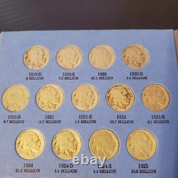 Whitman Buffalo Nickel Coin Collection 1913-1938 Album #9008 64 Coin Set