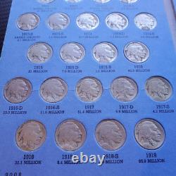 Whitman Buffalo Nickel Coin Collection 1913-1938 Album #9008 64 Coin Set