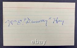 William Dummy Hoy Signed Index Card Deaf 1888 debut Buffalo Bisons Nationals