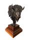 William Sharles 1989 Bison/Buffalo Bust Bronze Sculpture Signed #22