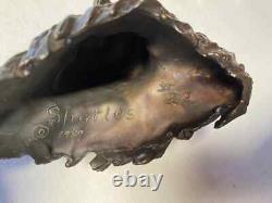 William Sharles 1989 Bison/Buffalo Bust Bronze Sculpture Signed #22