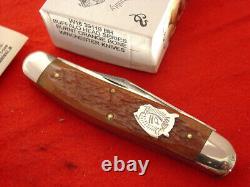 Winchester USA Made 4-1/2 Buffalo Bison Shield Bone Whittler Knife MIB ld
