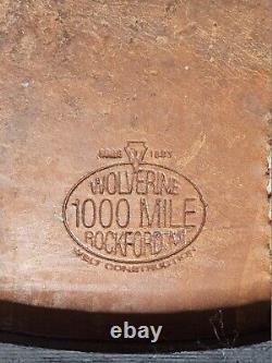 Wolverine 1000 Mile Plain Toe Original Bison Boot Oxblood Mens 12D Made in USA