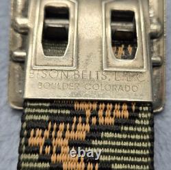 Wood Badge Rare Bison Belts Boulder CO Green & Brown Log & Axe 1x41 Scouts