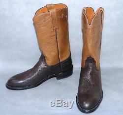 Worn Once! 8.5 B/narrow Lucchese 2000 American Bison Roper Cowboy Boots Mens